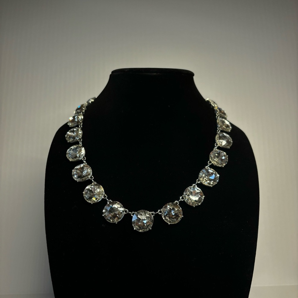 Dennis Basso - Elegant Silver Necklace with Clear Stones